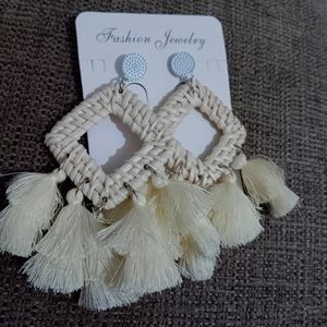 Tassel Summer Earrings in White